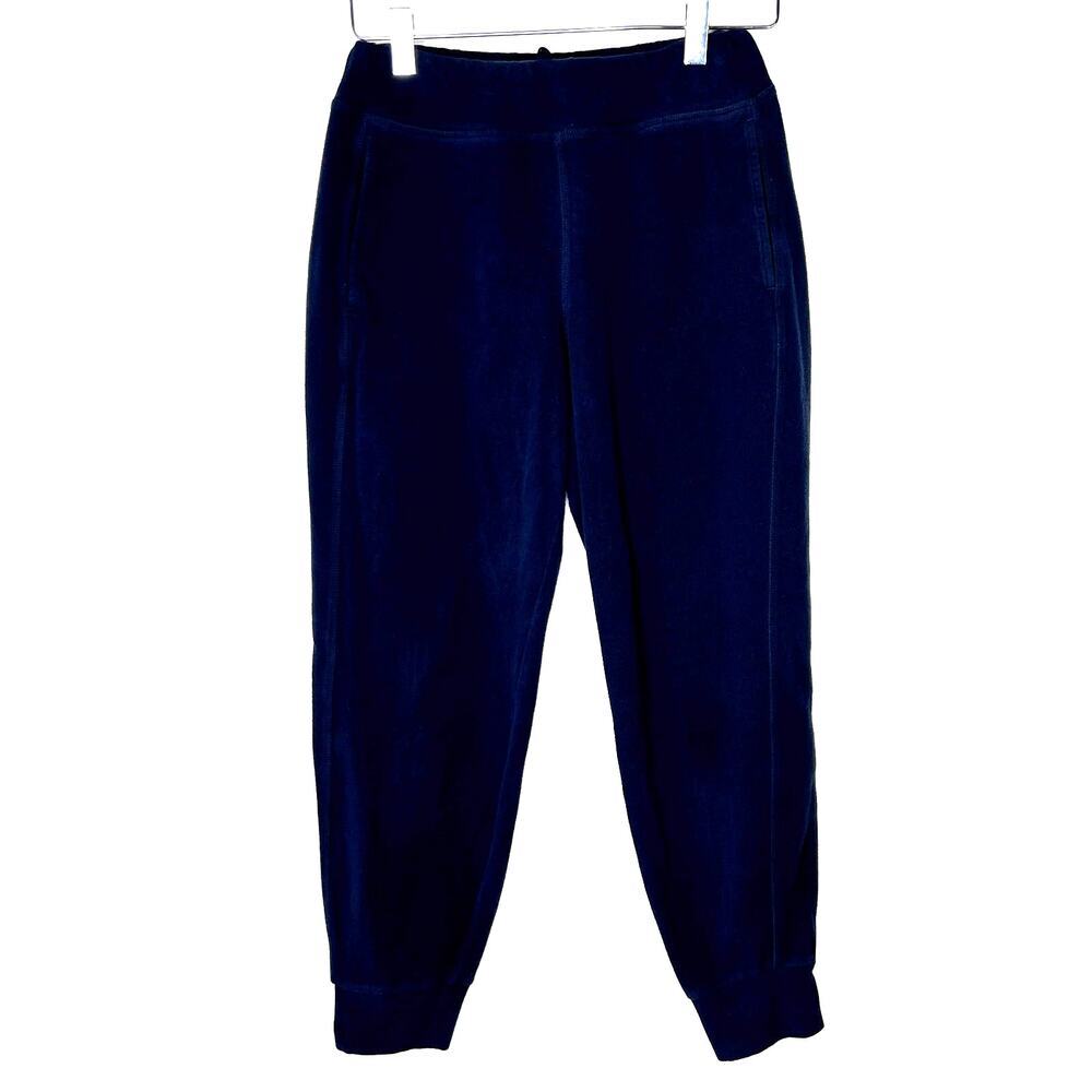 Sweaty Betty Fleece Joggers Sweatpants Navy Blue Pull On XS Lounge Casual